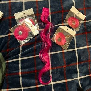 2 piece in package 20” dark pink clip in colored hair pieces